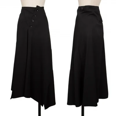 Y's Wool Gabardine Switching Skirt