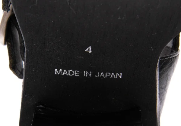 ワイズY's ダブルベルトレザーヒールシューズ 黒4(24.5位） K-137295_013