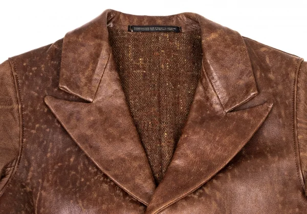 Yohji Yamamoto FEMME Sleeve Switching Leather jacket K-137299_004