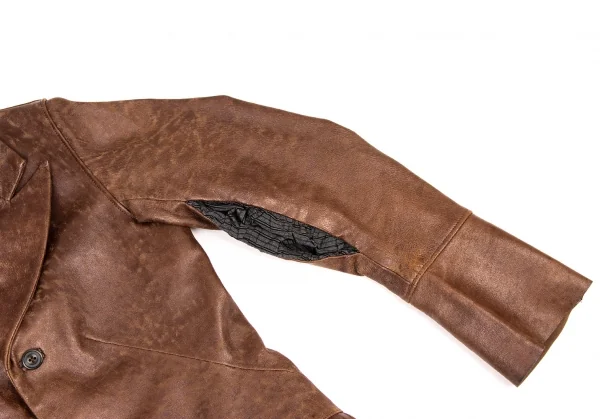 Yohji Yamamoto FEMME Sleeve Switching Leather jacket K-137299_005