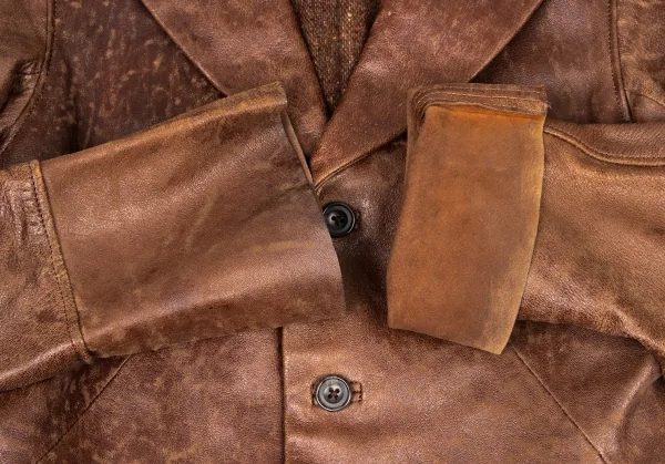 Yohji Yamamoto FEMME Sleeve Switching Leather jacket K-137299_007