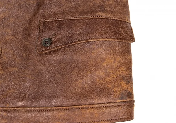 Yohji Yamamoto FEMME Sleeve Switching Leather jacket K-137299_010