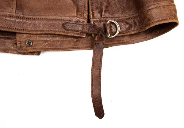 Yohji Yamamoto FEMME Sleeve Switching Leather jacket K-137299_017