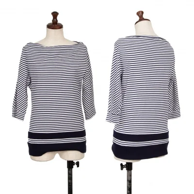 Yohji Yamamoto NOIR Striped Half Sleeve Top