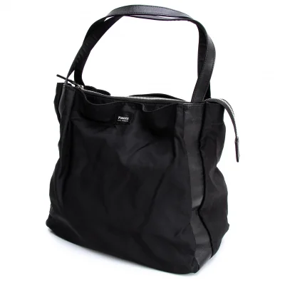 Y'SACCS Leather Switching Nylon Tote Bag