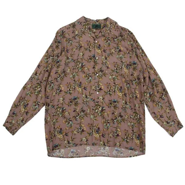 JUNIOR GAULTIER Floral Printed Rayon Shirt Mocha 48 K-137311_001