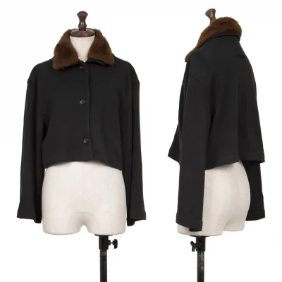 Jean Paul GAULTIER FEMME Knit Fur Collar Short Jacket