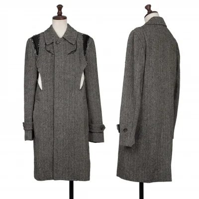 COMME des GARCONS Cutting Design Striped Coat