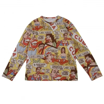 COMME des GARCONS HOMME CUBA Printed Long Sleeve Top