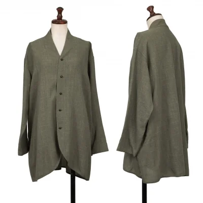JURGEN LEHL Wool Linen No Collar Shirt