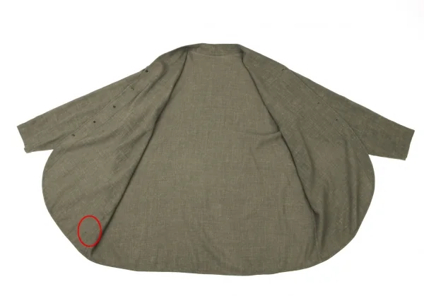 ヨーガンレールJURGEN LEHL ウールリネンノーカラーシャツ カーキM K-137385_011