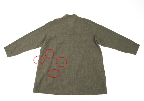 ヨーガンレールJURGEN LEHL ウールリネンノーカラーシャツ カーキM K-137385_013