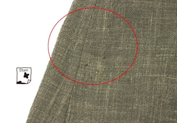 ヨーガンレールJURGEN LEHL ウールリネンノーカラーシャツ カーキM K-137385_017