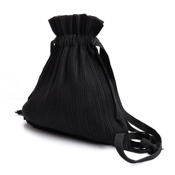 激安の PLEASE プリーツプリーズPLEATS プリーツ巾着バッグ DC | 黒 バッグ