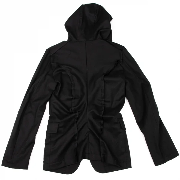 BLACK COMME des GARCONS Back Tuck Wool Hoodie Jacket K-137550_012