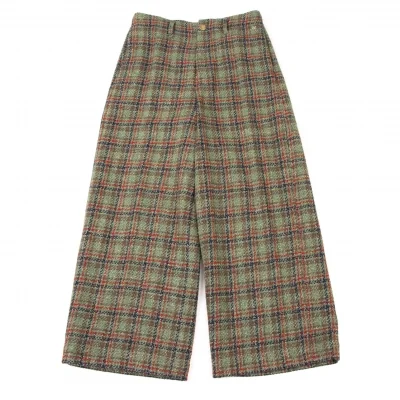 45R Wool Silk Tweed Checker Pants