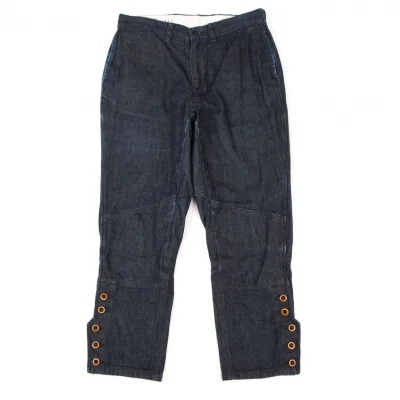 45rpm bakkurii Cotton Hem Buttons Denim Pants
