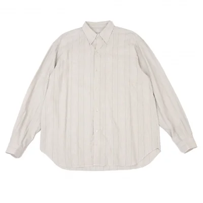 EMPORIO ARMANI Cotton Rayon Stripe Long Sleeve Shirt