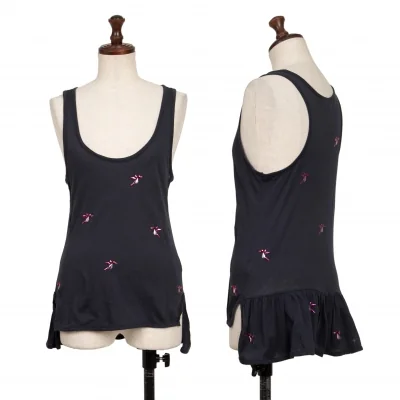 MARC by MARC JACOBS Cotton Bejeweled Back Gather Tank Top