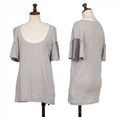 sacai luck Cotton Sleeve Switching Gather Pocket T Shirt