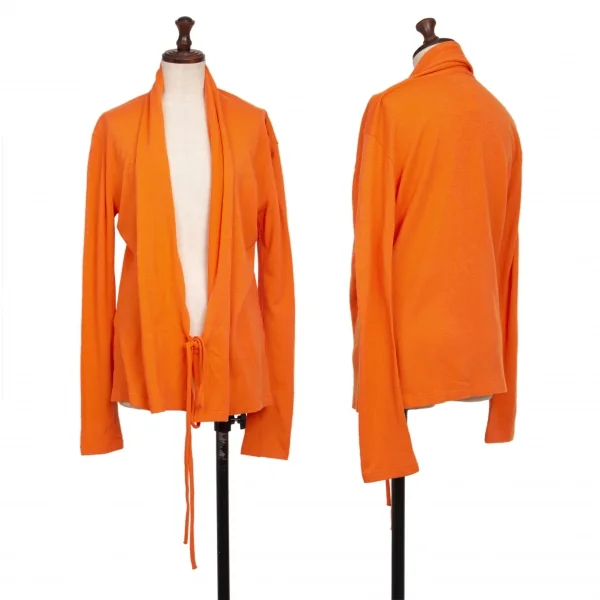 Yohji Yamamoto FEMME Wool Front String Knit Cardigan Orange 3 K-137634_001