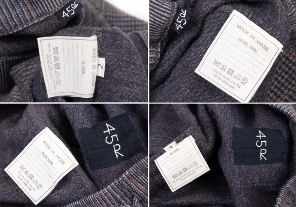 45rpm 45R ウールマルチパターンセットアップ 紺茶グレー2 K-137660_020