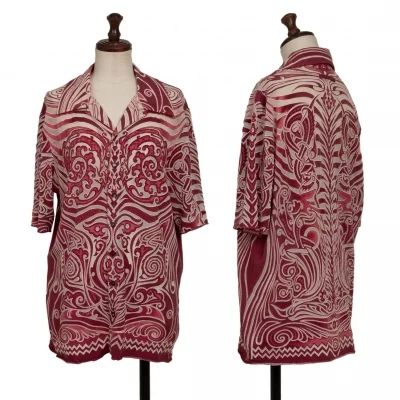 Jean-Paul GAULTIER SOLEIL Tribal Opal Stretch Open Collar Shirt