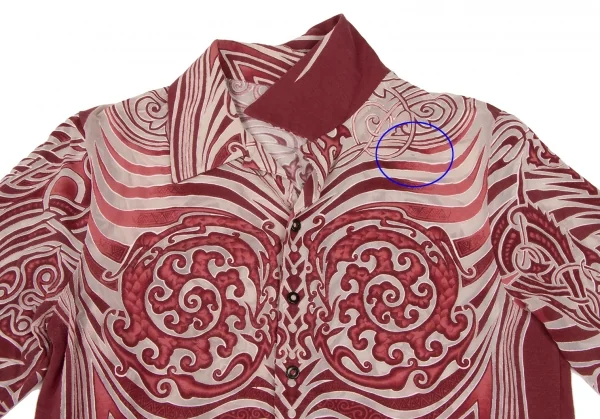 Jean-Paul GAULTIER SOLEIL Tribal Opal Stretch Open Collar Shirt K-137735_006