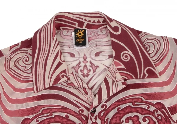 Jean-Paul GAULTIER SOLEIL Tribal Opal Stretch Open Collar Shirt K-137735_008