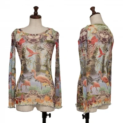 Jean-Paul GAULTIER SOLEIL Tropical Print Mesh T Shirt