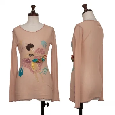 Jean-Paul GAULTIER SOLEIL Hula Girl Applique Mesh T Shirt