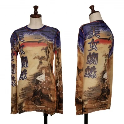 Jean-Paul GAULTIER MAILLE Japanese Printed Mesh T Shirt