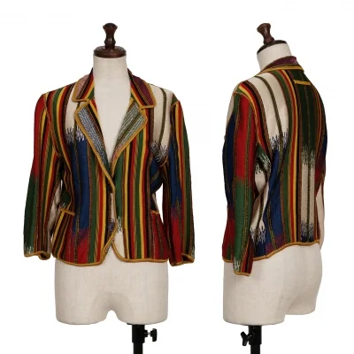 Jean-Paul GAULTIER MAILLE FEMME Jacquard Stripe Knit Jacket