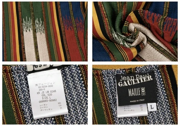 Jean-Paul GAULTIER MAILLE FEMME Jacquard Stripe Knit Jacket K-137760_020