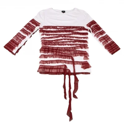 Jean Paul GAULTIER HOMME Mesh Frill Docking T-shirt