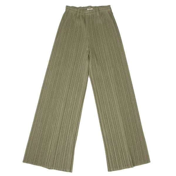 PLEATS PLEASE Straight Pants Khaki-green 1 K-137795_001