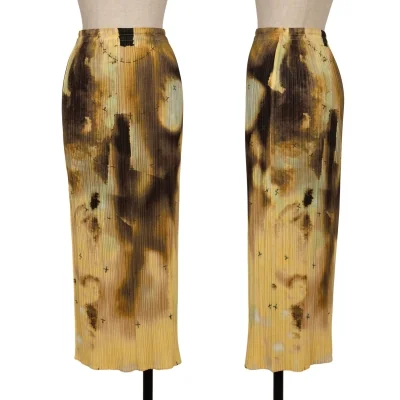 PLEATS PLEASE Cross Printed Pleats Skirt