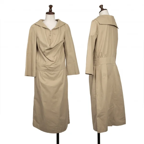 sunao kuwahara Sailor Collar Henley Neck Dress Beige 2 K-137890_001