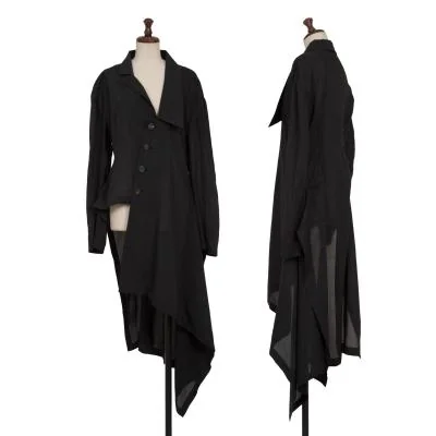 Yohji Yamamoto FEMME Tencel Diagonal Asymmetry Long Jacket