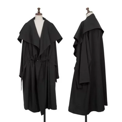 Yohji Yamamoto NOIR Wool Gaba Draped Big Collar Coat