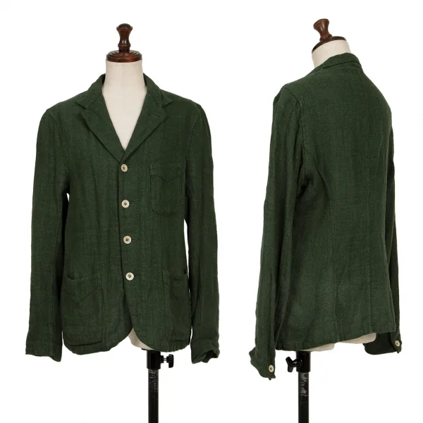45R Linen Silk Patch Pocket Jacket Forest green 2 K-137962_001