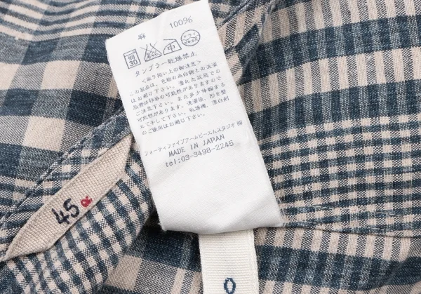 45R Linen Check Wide Blouse K-137978_011