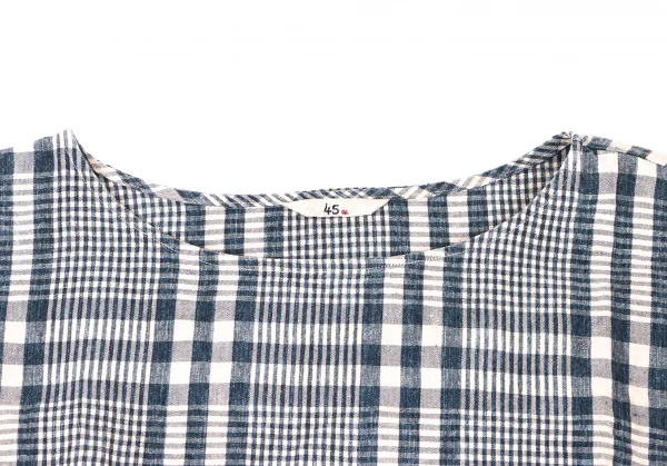45R Linen Check Wide Blouse K-137978_003