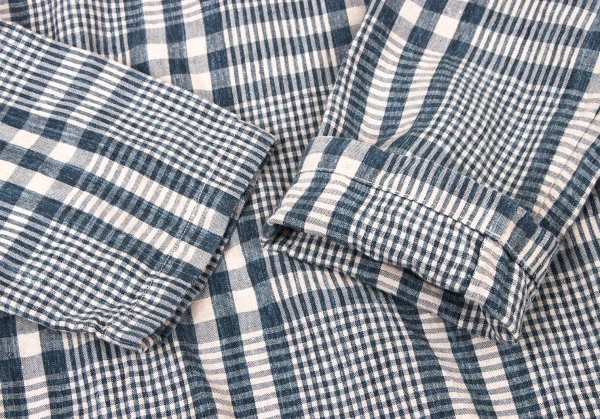 45R Linen Check Wide Blouse K-137978_005