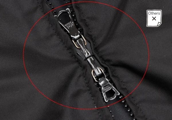 ミュウミュウMIU MIU ナイロンポケットデザインダブルジップコート 黒42 K-137995_014