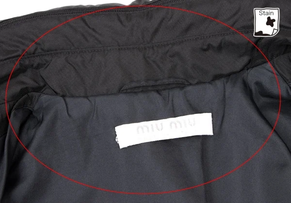 ミュウミュウMIU MIU ナイロンポケットデザインダブルジップコート 黒42 K-137995_016