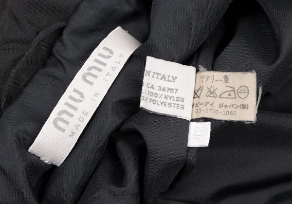ミュウミュウMIU MIU ナイロンポケットデザインダブルジップコート 黒42 K-137995_020