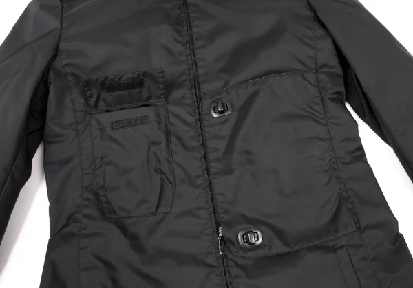 ミュウミュウMIU MIU ナイロンポケットデザインダブルジップコート 黒42 K-137995_006