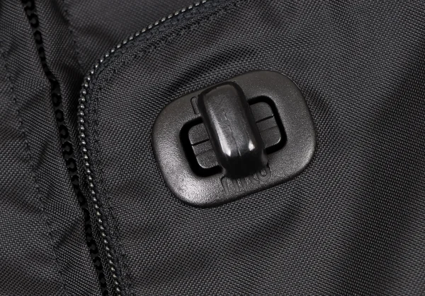 ミュウミュウMIU MIU ナイロンポケットデザインダブルジップコート 黒42 K-137995_007