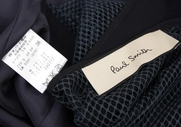 ポールスミスPaul Smith ネットレイヤードフレンチスリーブワンピース 紺38 K-138067_016